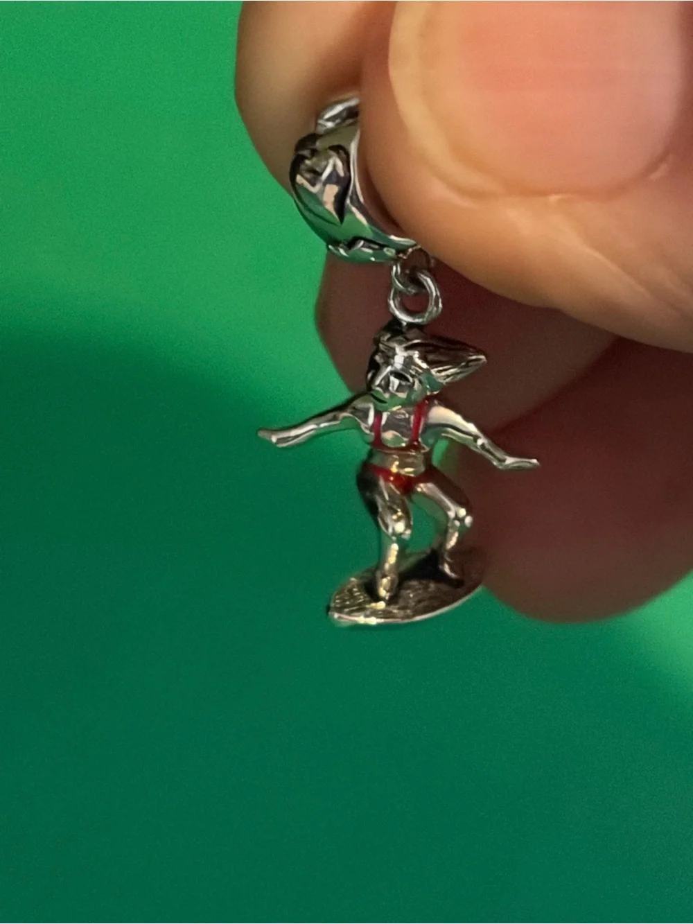 Silver Surfer Girl Charm with Red Bikini